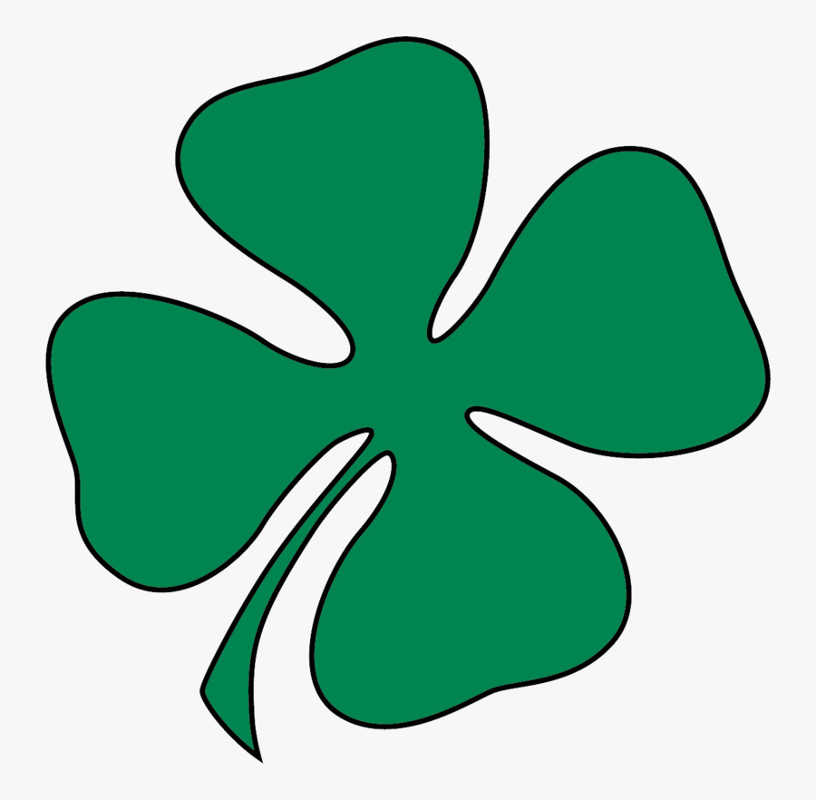 75401 - Cartoon Irish Four Leaf Clover, Transparent Clipart