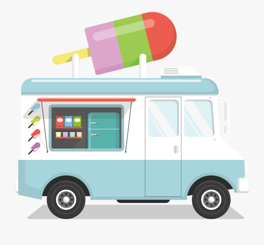 Transparent Ice Cream Van Clipart - Ice Cream Truck Png, Transparent Clipart