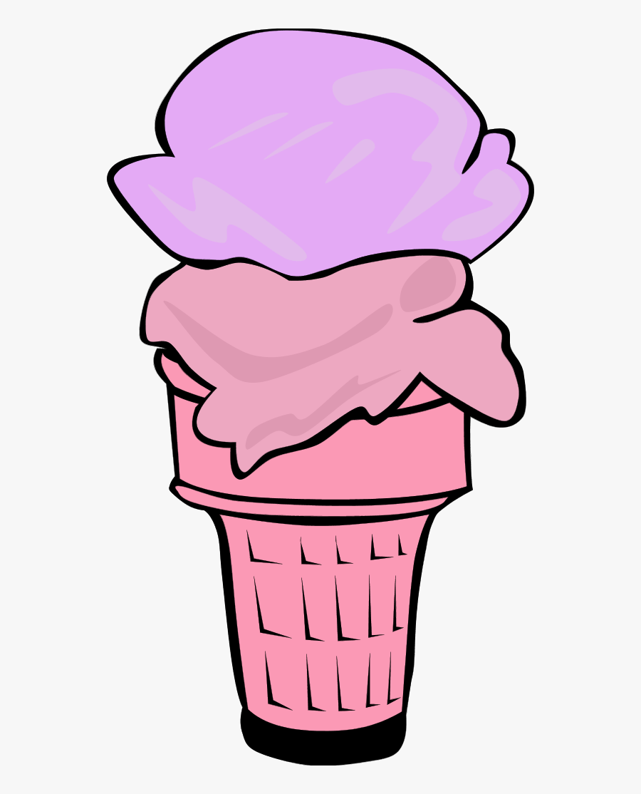Ice Cream Cone For Fast Food Menu - Ice Cream Cone With 3 Scoops, Transparent Clipart