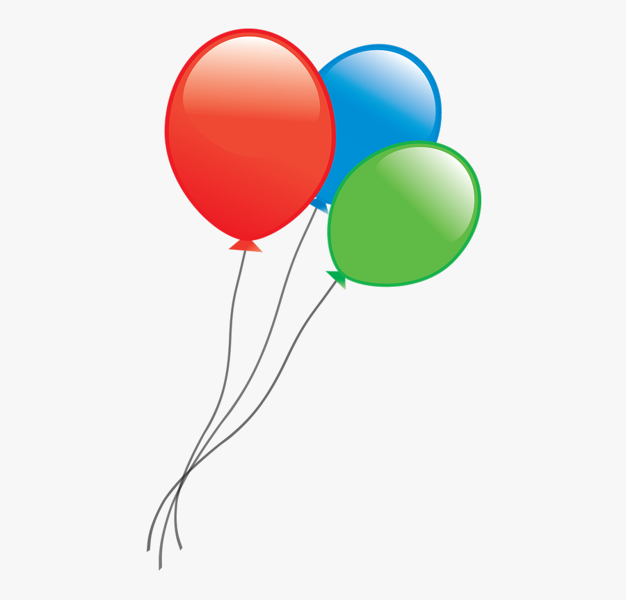 Balloons Confetti Celebration - 3 Balloons On A String, Transparent Clipart