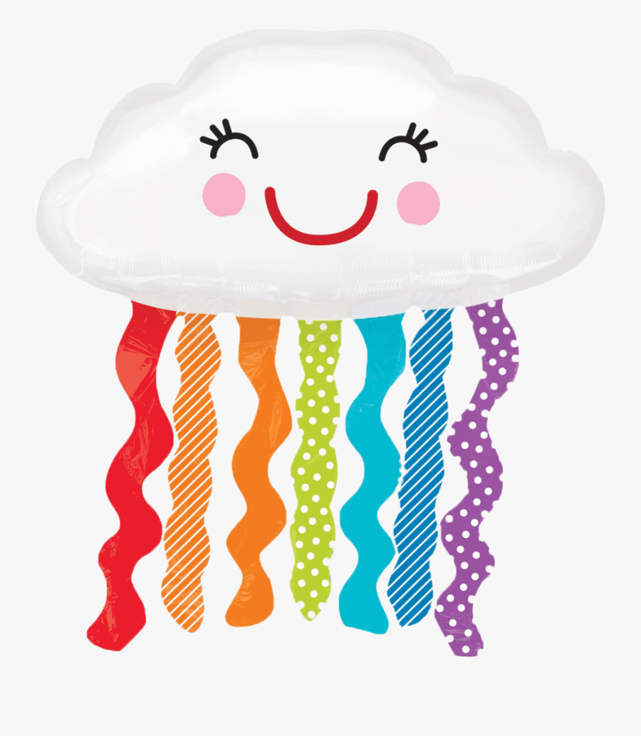 Transparent Storm Clouds Clipart - Party City Rainbow Cloud Balloon, Transparent Clipart