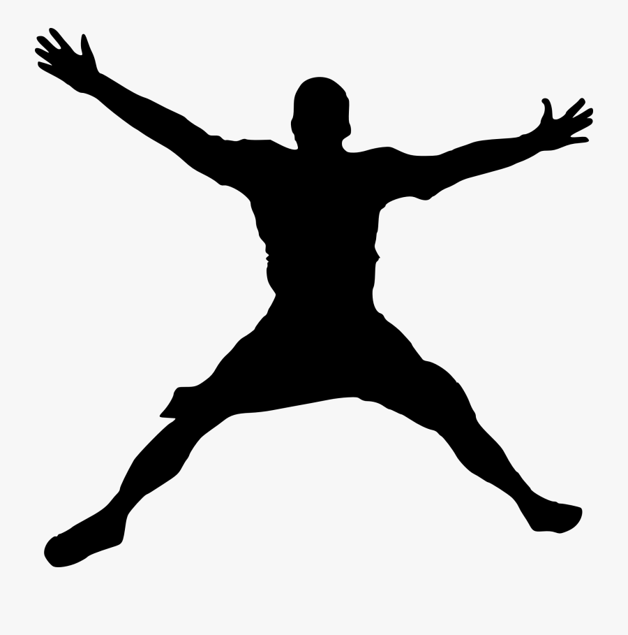 Jump Clipart Happy Man - Jumping Silhouette Png, Transparent Clipart