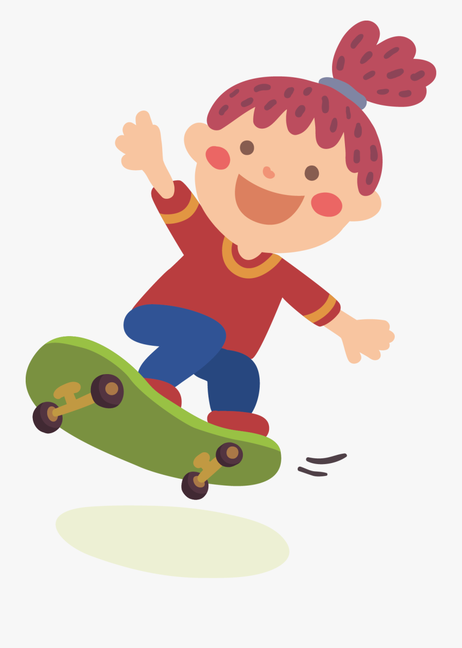 Skateboarding Trick Icon Illustration - Girl Skateboard Clipart, Transparent Clipart