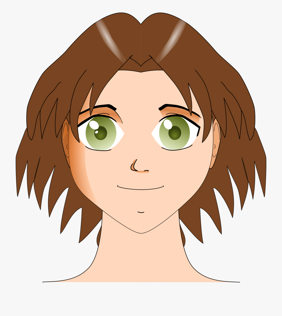 Transparent Girl Face Png - Green Eyes Girl Clipart, Transparent Clipart