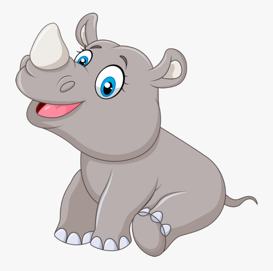 #mq #grey #baby #hippopotamus - Cute Cartoon Baby Rhino, Transparent Clipart