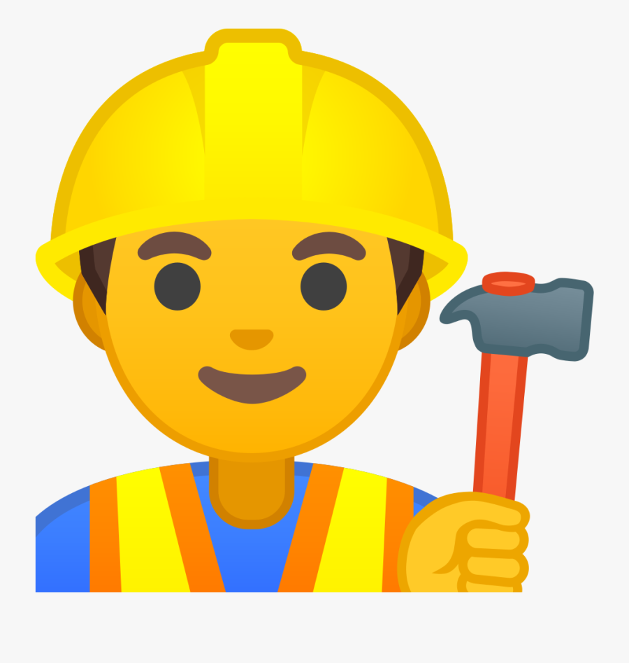 Clipart Man Hard Hat - Construction Worker Emoji, Transparent Clipart