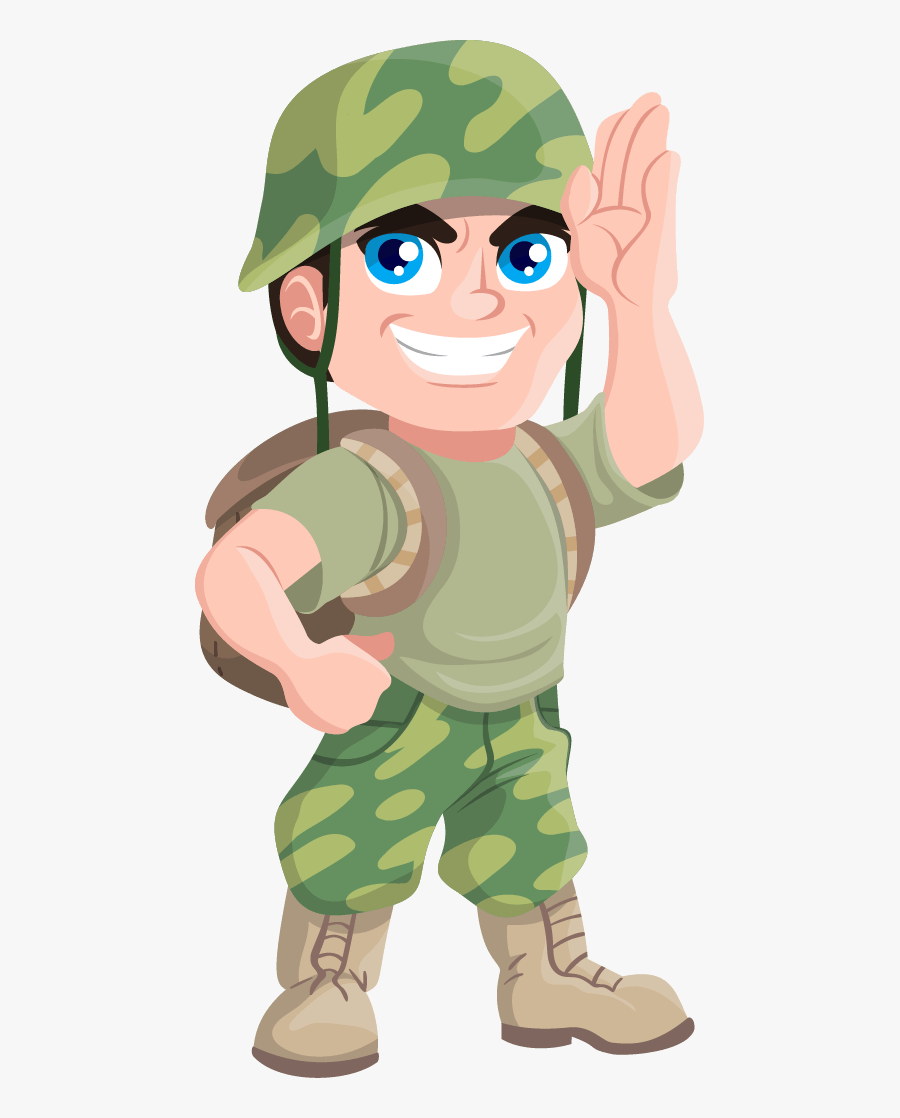 Free Cartoon Soldier Clip Art - Cartoon Soldier Without Gun, Transparent Clipart