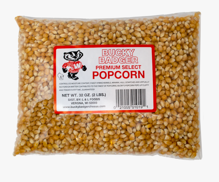 Bucky Badger Gourmet White Popcorn Kernels - Popcorn Kernels, Transparent Clipart