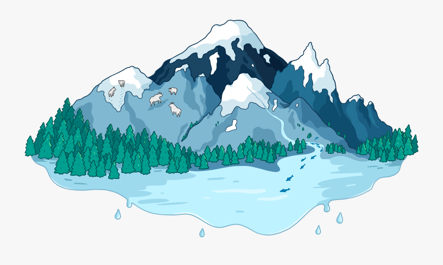 Glacier Png Page - Cascade Mountain Range Illustration, Transparent Clipart