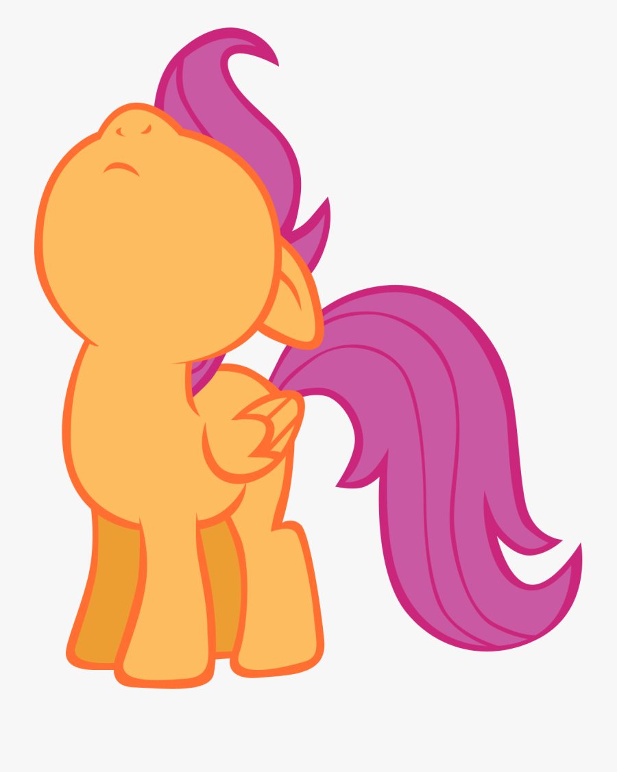 Scootaloo Looking Up Vector By Rhubarb Leaf - Mlp Ponies Looking Up, Transparent Clipart