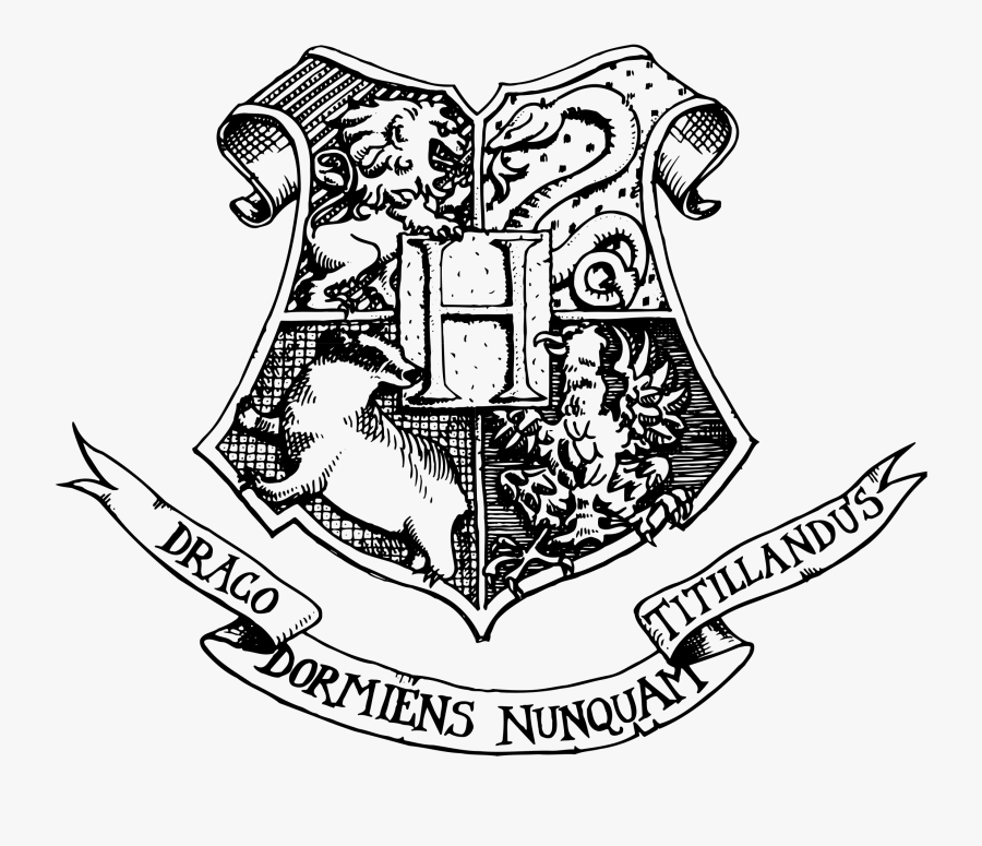 Hogwarts Crest Png - Hogwarts Crest Black And White Png, Transparent Clipart