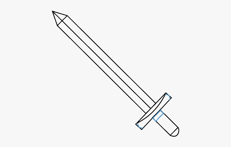 How To Draw Sword - Line Art, Transparent Clipart