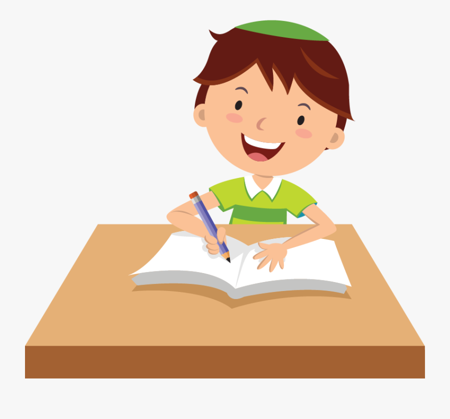 Play Verbs And He - Kids Writing Cartoon , Free Transparent Clipart