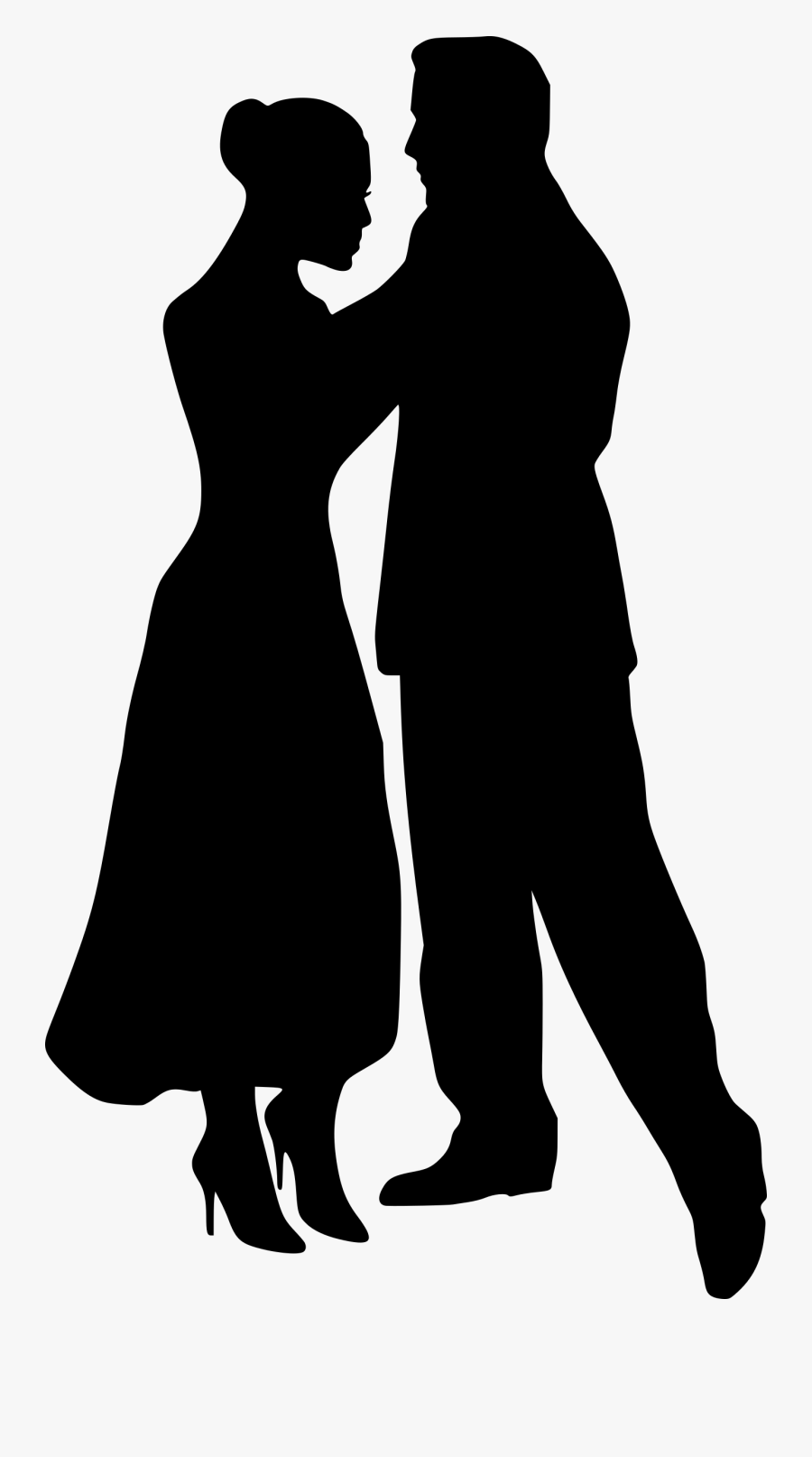 Standing,human Behavior,performing Arts - Dance Party Couple Silhouette, Transparent Clipart