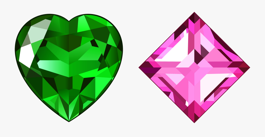 Diamond Stock Photography Clip Art - Pink And Green Diamonds, Transparent Clipart