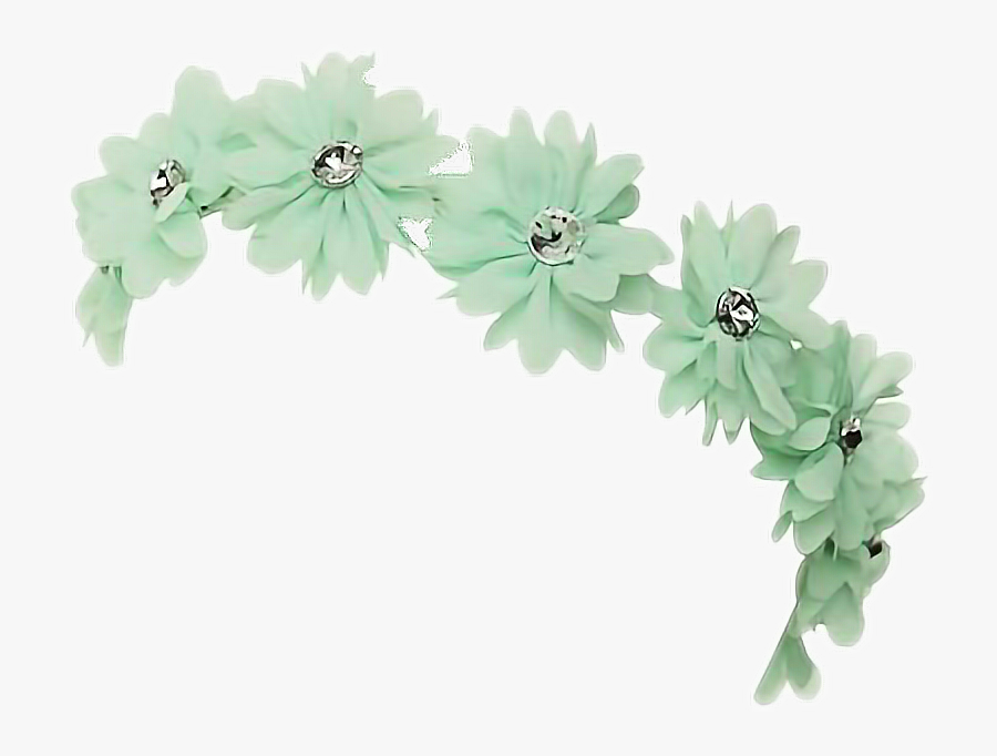 Clip Art Mint Green Flowers - Green Flower Crown Png , Free Transparent