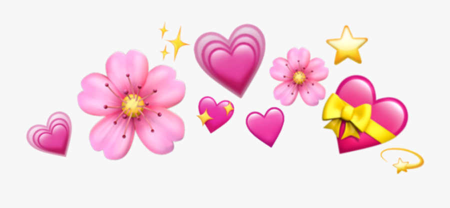 #emojis #crown #hearts #star #stars #heart #flower - Heart Emoji Crown Transparent, Transparent Clipart