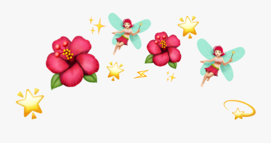 #fairy #star #shine #flower #crown #tumblr #cute #red - Emoji Flower Crown Png, Transparent Clipart