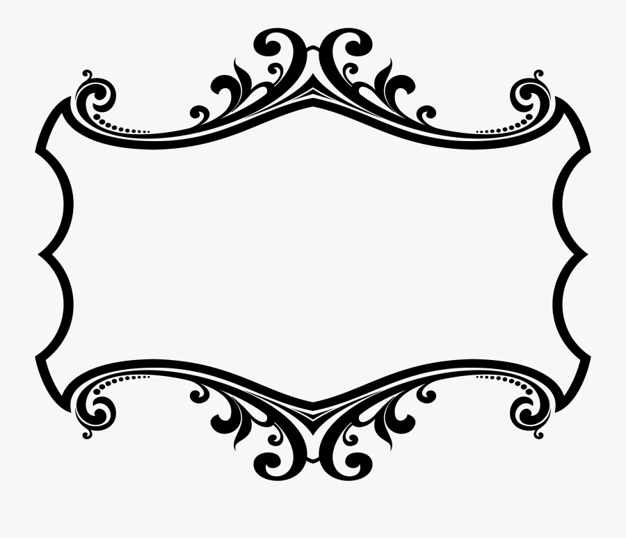 Plaque Clipart Outline - Border Design Black And White, Transparent Clipart