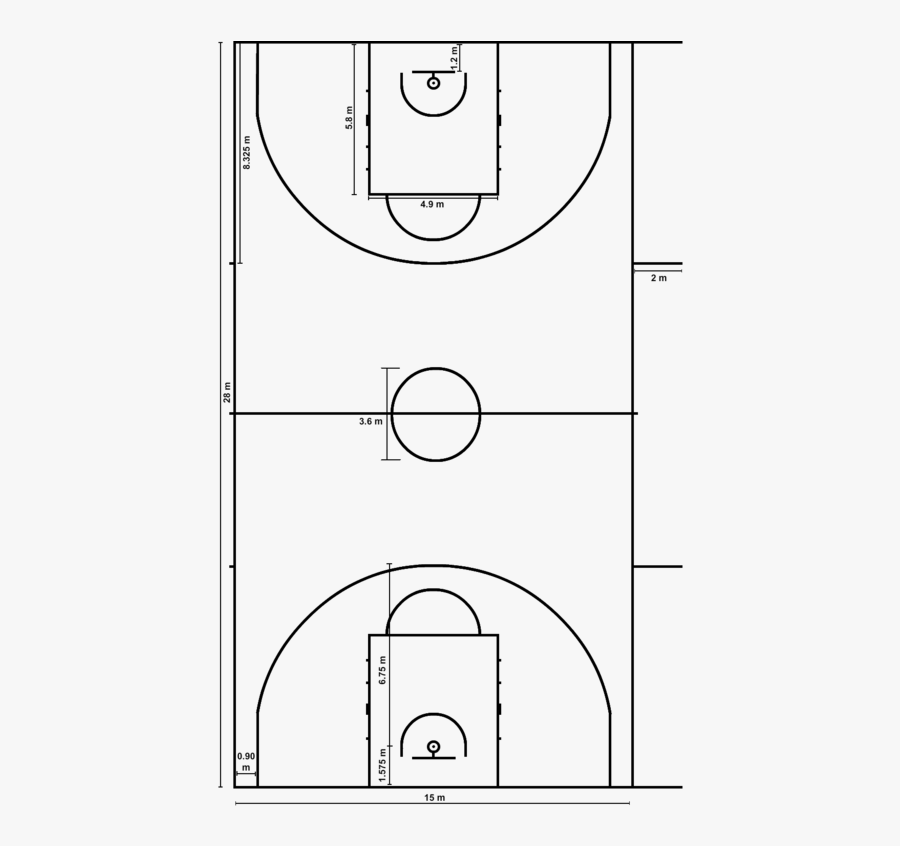 Basketball Floor Clipart - Fiba Basketball Half Court , Free ...