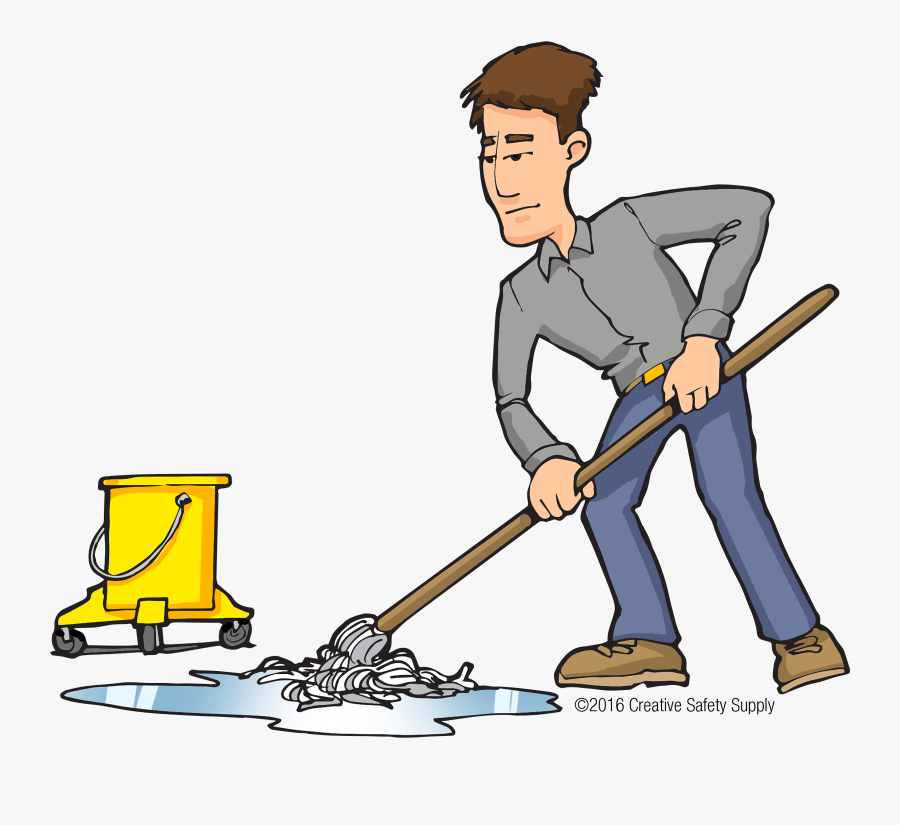 How To Clean Floor Tape - Mop The Floor Cartoon, Transparent Clipart