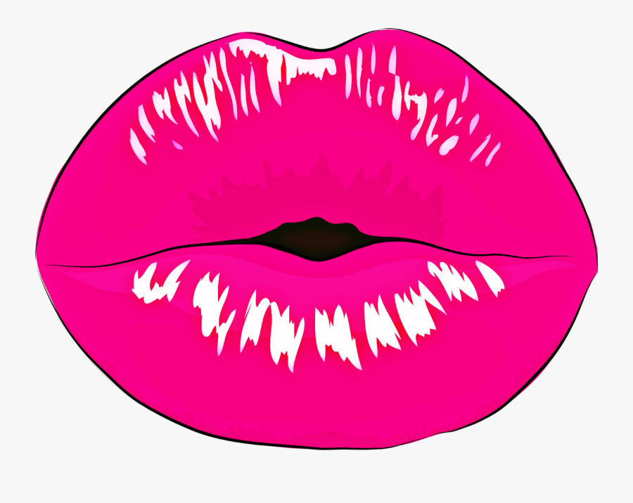 #pink #kiss #lips #remixit - Hot Pink Lips Clipart, Transparent Clipart