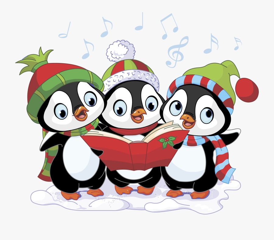 Here We Come A - Merry Christmas Penguin Clipart, Transparent Clipart