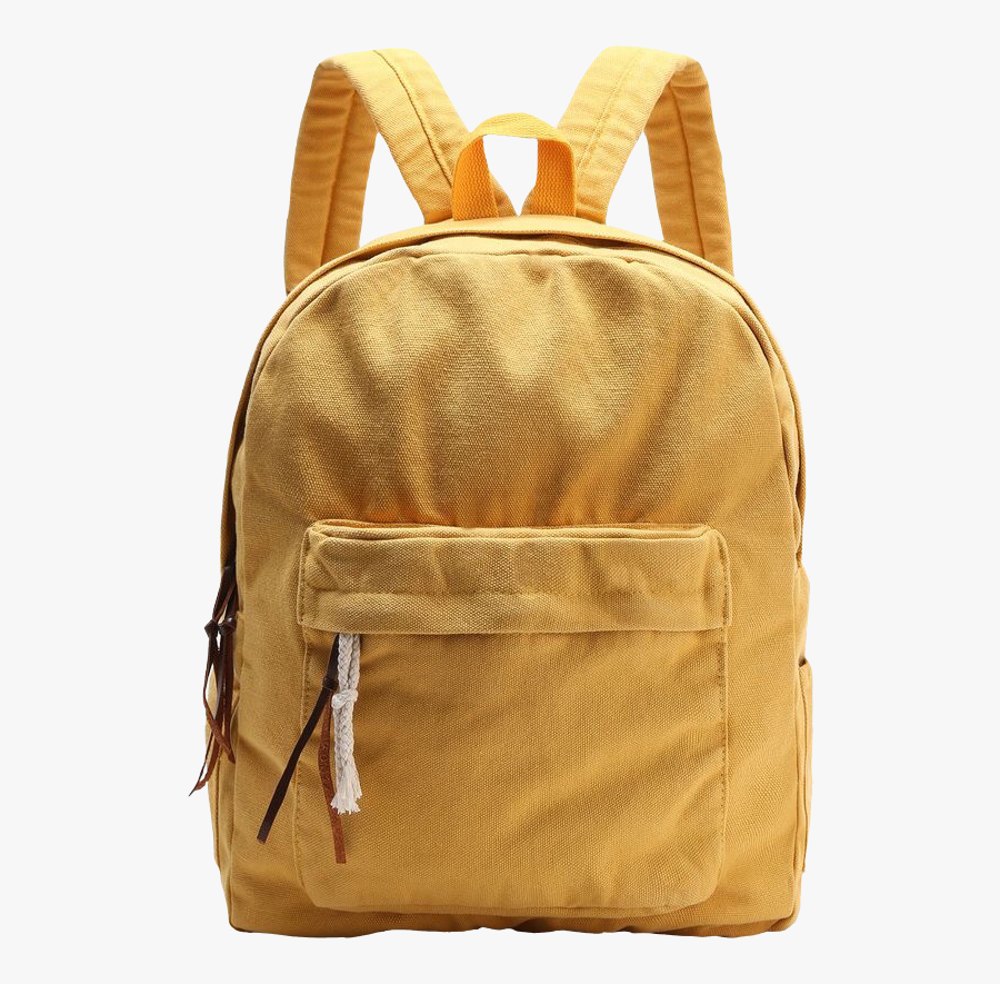 Yellow Backpack🌝 - Yellow Zipper Front Canvas Backpack, Transparent Clipart