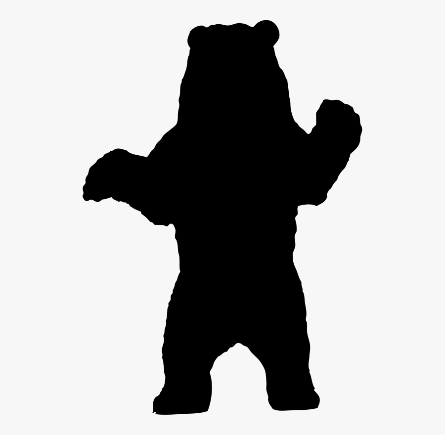 Polar Bear American Black Bear Grizzly Bear Silhouette - Standing Brown Bear Silhouette, Transparent Clipart