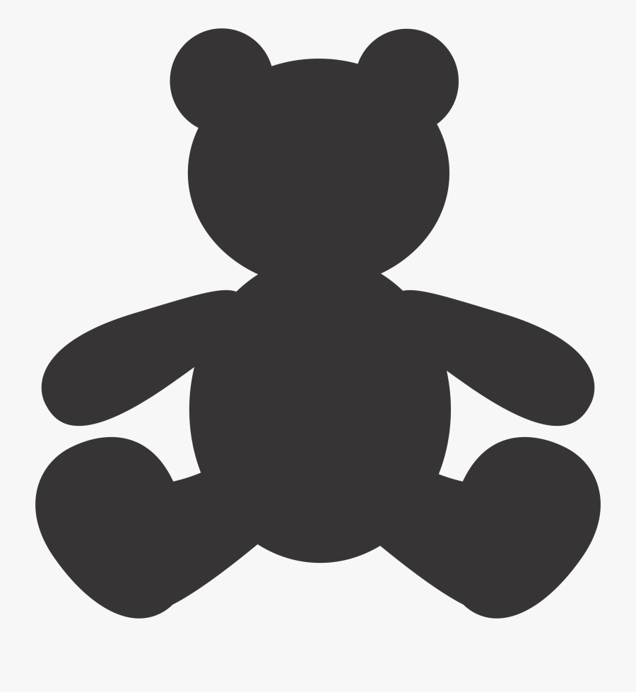 Teddy Bear Silhouette Vector - Vector Teddy Bear Silhouette, Transparent Clipart