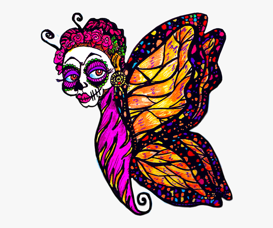 Day Of The Dead Clipart At Getdrawings - Sugar Skull Butterfly, Transparent Clipart