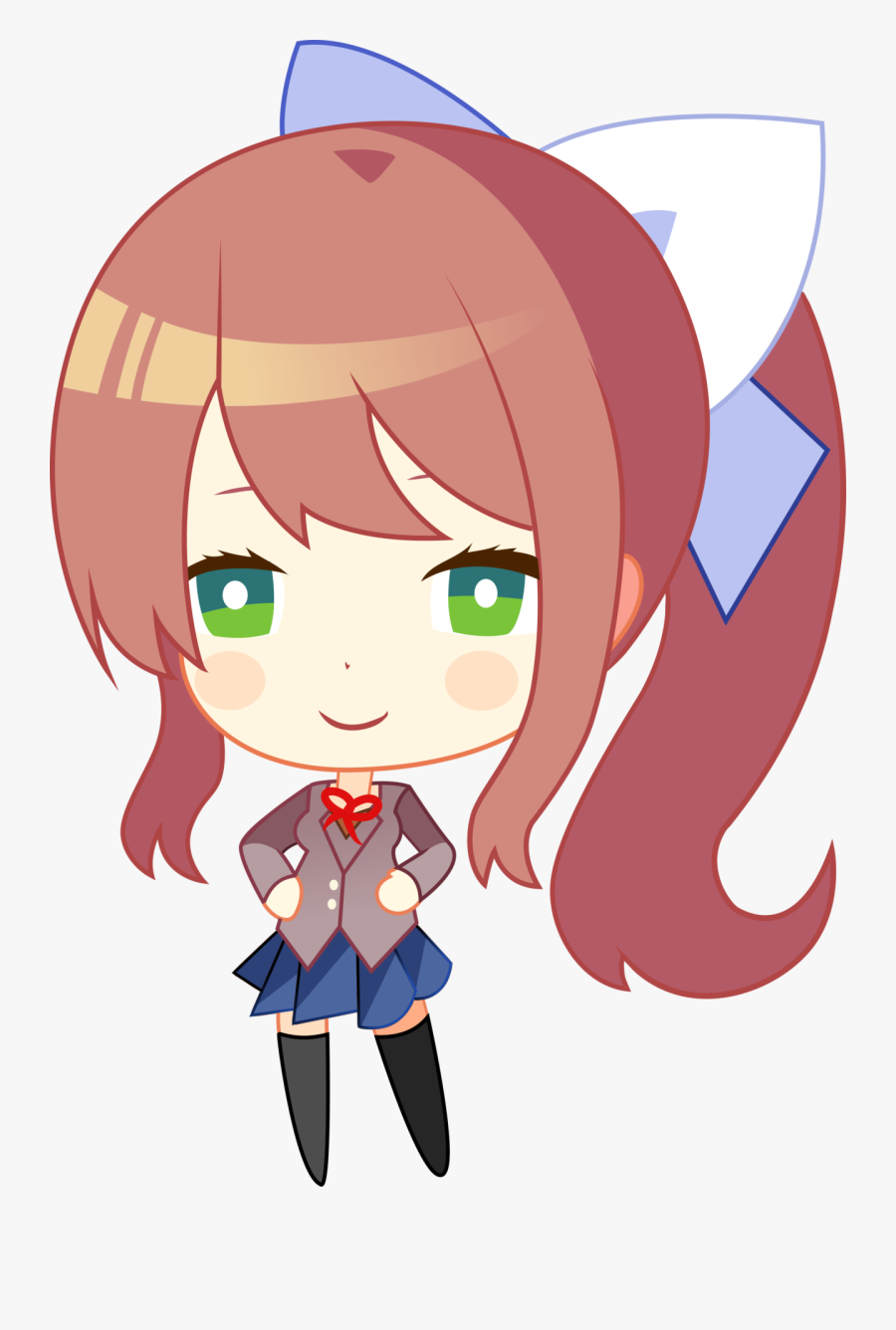 Art Anime Fictional Character Graphics Brown Hair Style Art Doki Doki Literature Club Chibi Free Transparent Clipart Clipartkey