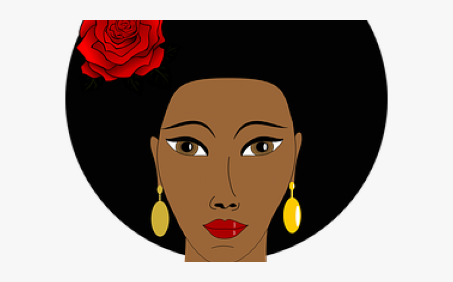 Dark Hair Clipart Black Mother - Black Woman's Face Clipart, Transparent Clipart