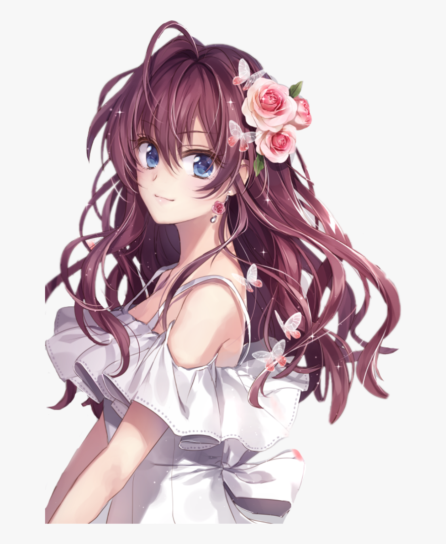 Aesthetic Long Hair Brown Haired Girl Drawing