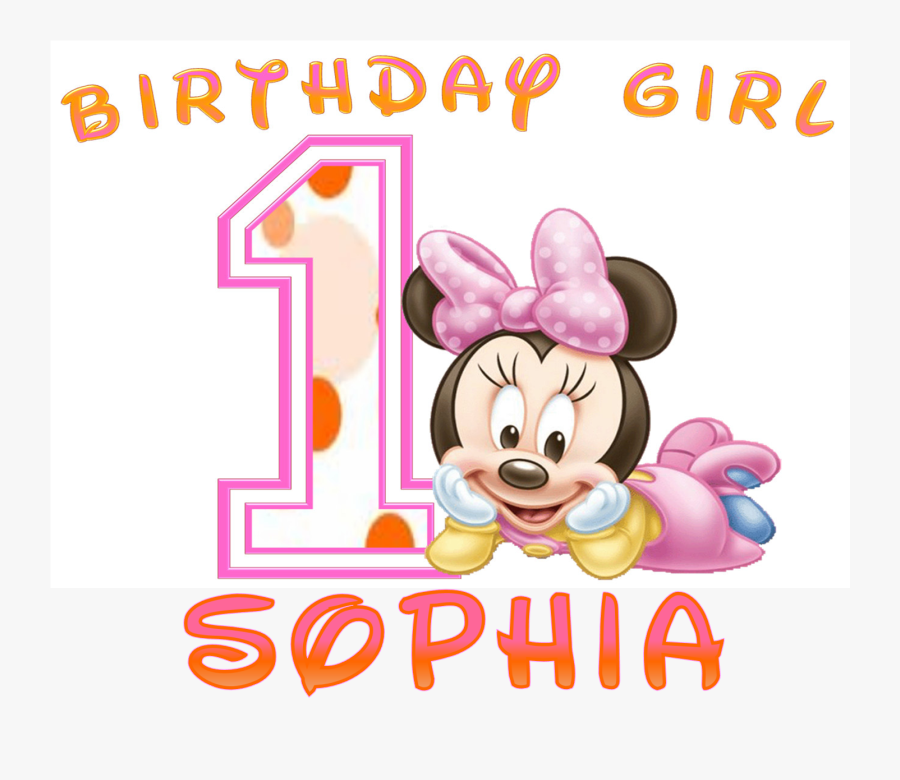 Minnie Mouse Girls First Birthday Shirt Picture Library - Happy 1st Birthday Sophia, Transparent Clipart