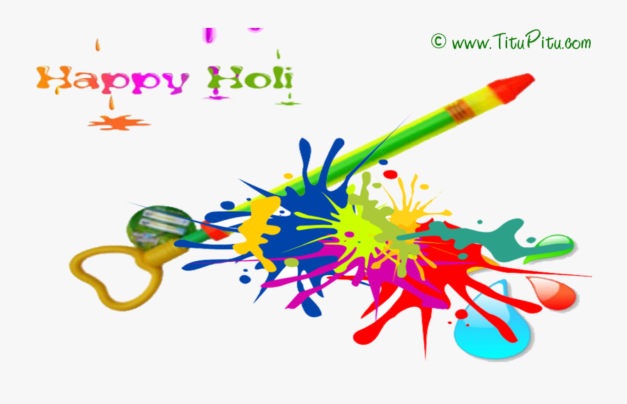 Holi Pichkari Free Download Png - Happy Holi Pichkari Png, Transparent Clipart