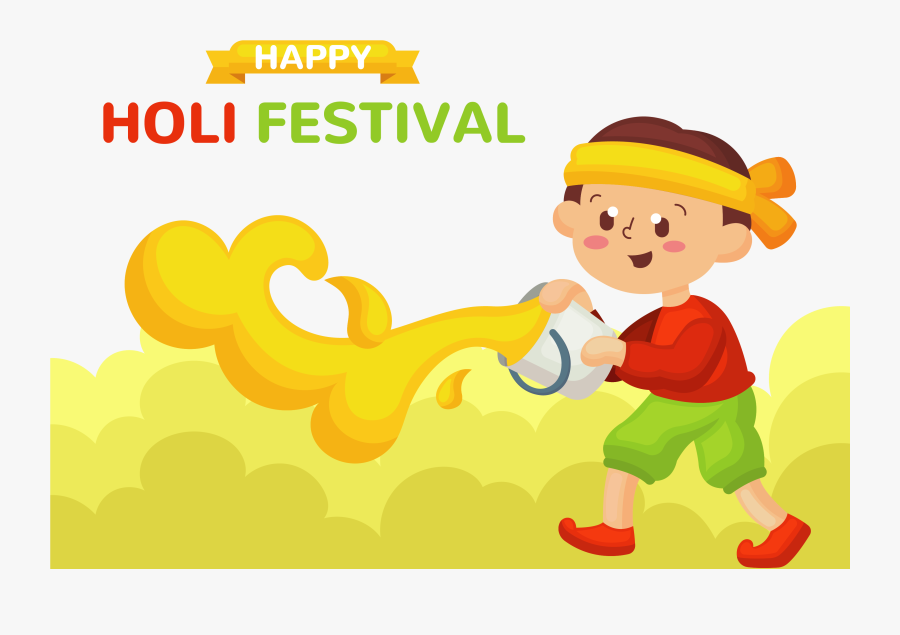 Transparent Happy Kids Png - Boy Playing Holi Clipart, Transparent Clipart