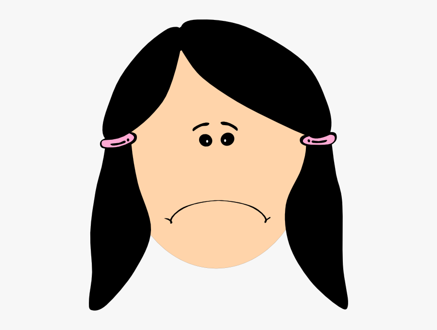 Depressed Girl Clipart - Girls Face Clipart, Transparent Clipart