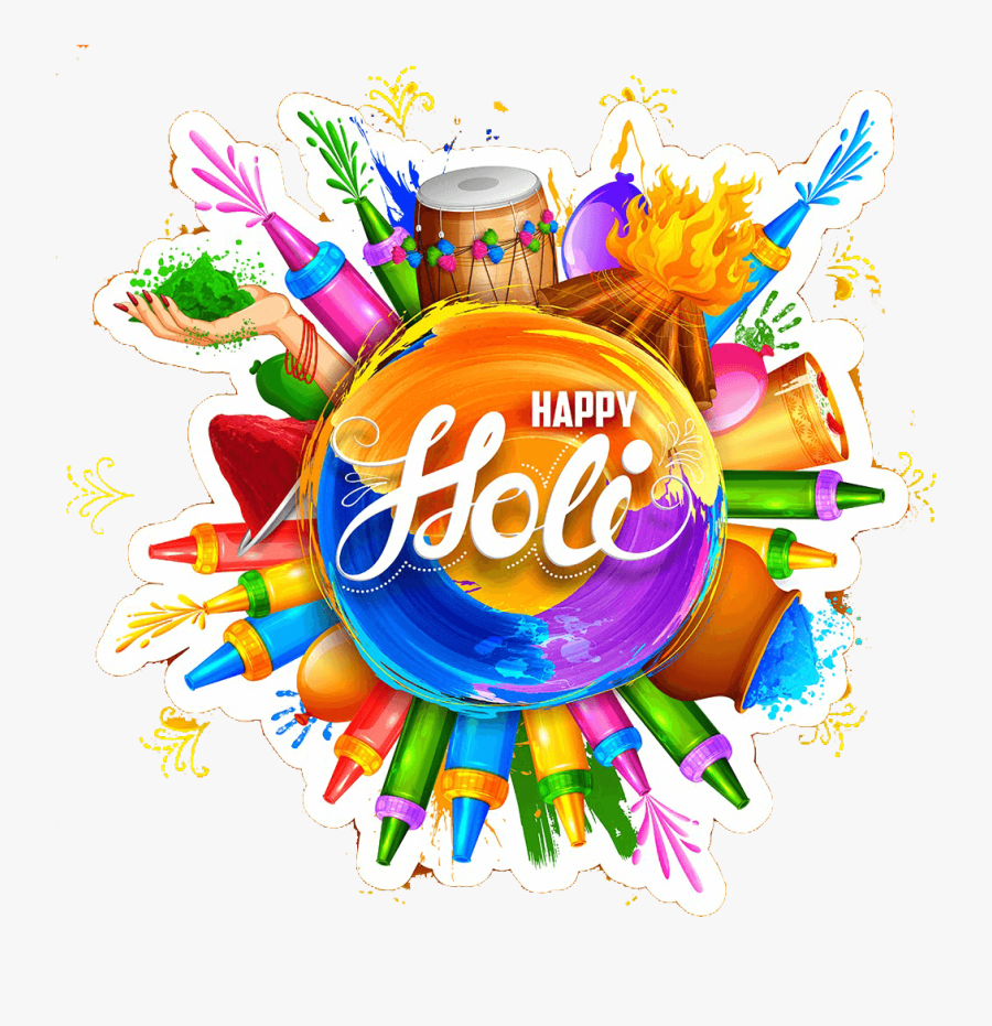 Happy Holi Sms Images Wishes & Text Msg 140 Characters - Holi Vector Free Download, Transparent Clipart