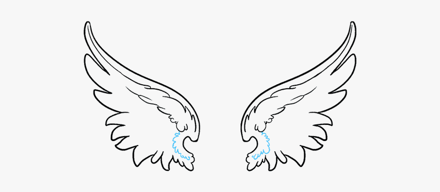 Wing Clipart Easy - Angel Wing Simple Drawing, Transparent Clipart