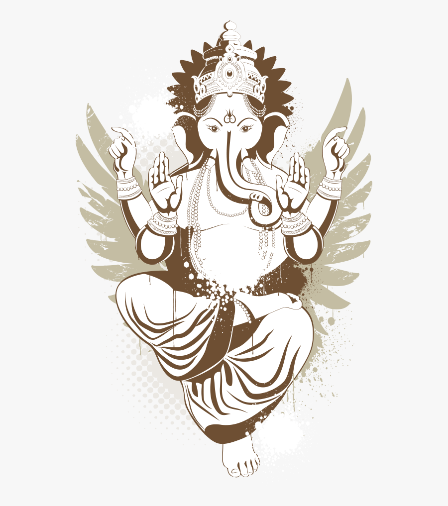 Shiva Ganesha Tattoo Deity - Ganpati Bappa Images Vector, Transparent Clipart