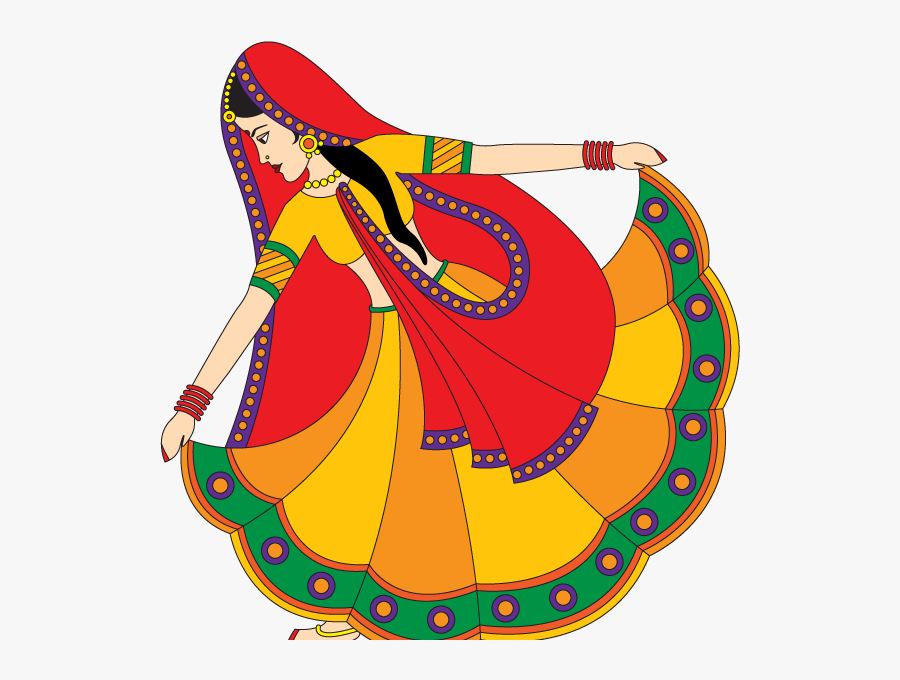 Indian Traditional Dancer Vector Attire Dress Folk - Indian Traditional Art Png, Transparent Clipart