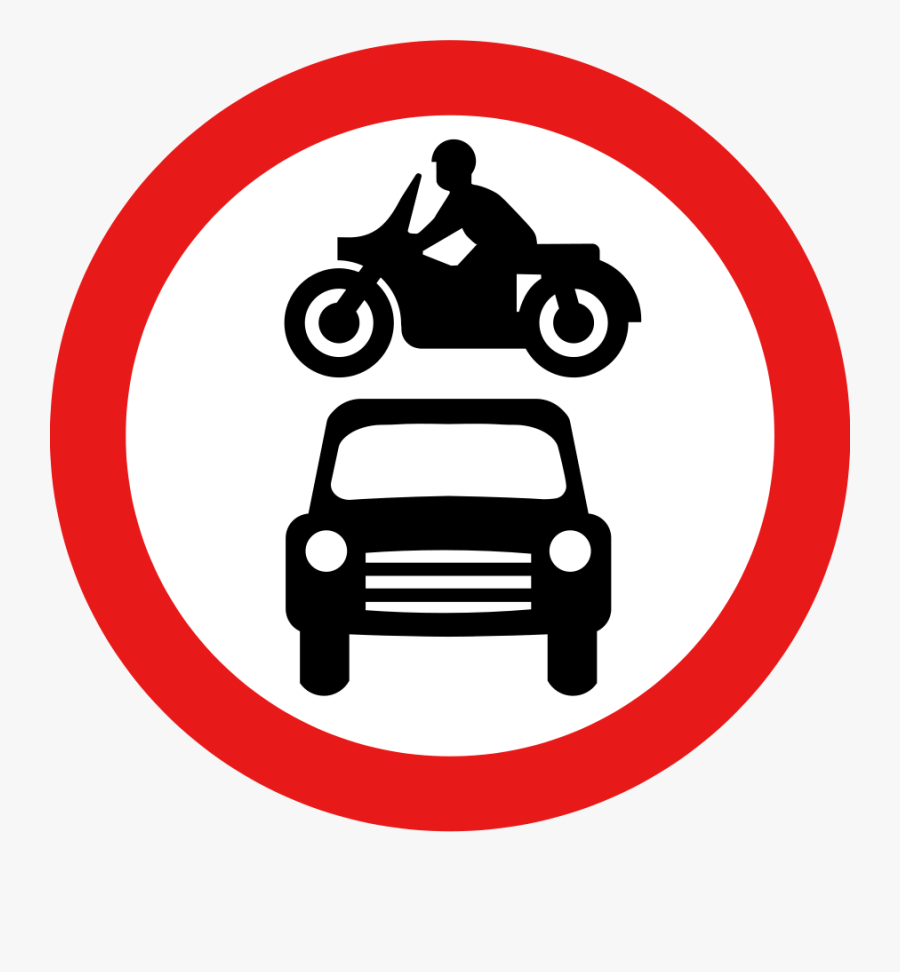 Motor Vehicles Prohibited Sign, Transparent Clipart
