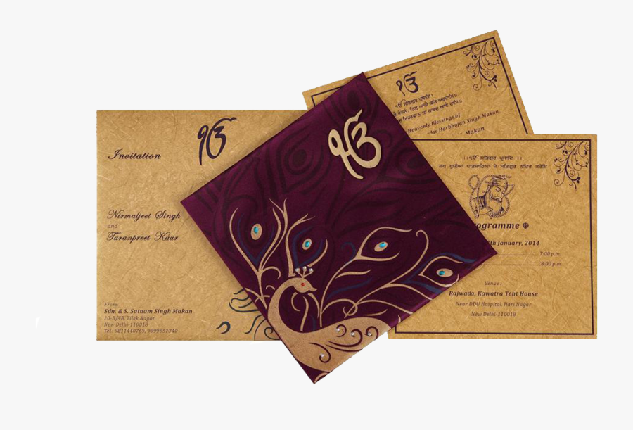 Punjabi Indian Wedding Invitation Cards - Punjabi Wedding Cards Design, Transparent Clipart