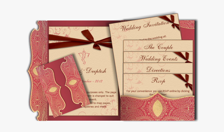 Wedding Card Insert Resume Traditional Indian Email - Wedding Card Hd Png, Transparent Clipart