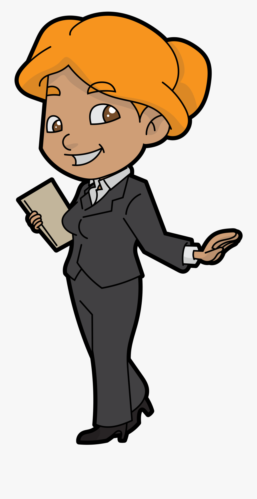 Clip Art Cartoon Businesswoman - Easy Going Png, Transparent Clipart