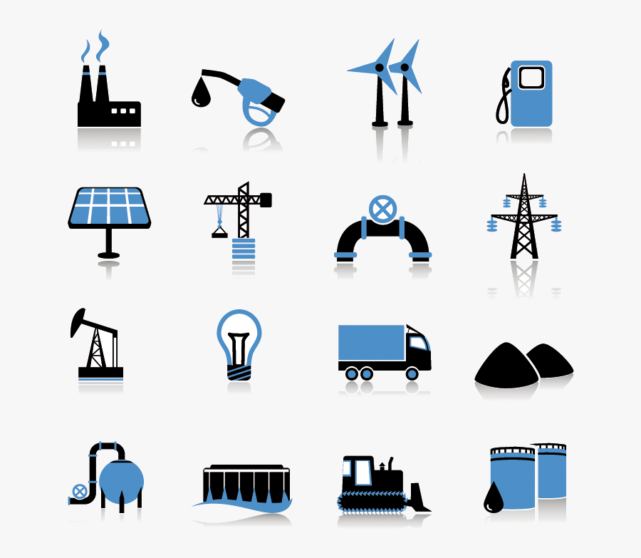 Industry Icons, Transparent Clipart