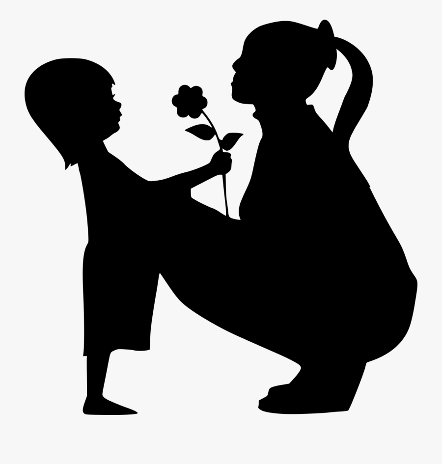 #mom #son #flower #family #silhouettes - Mother's Day In 2019, Transparent Clipart