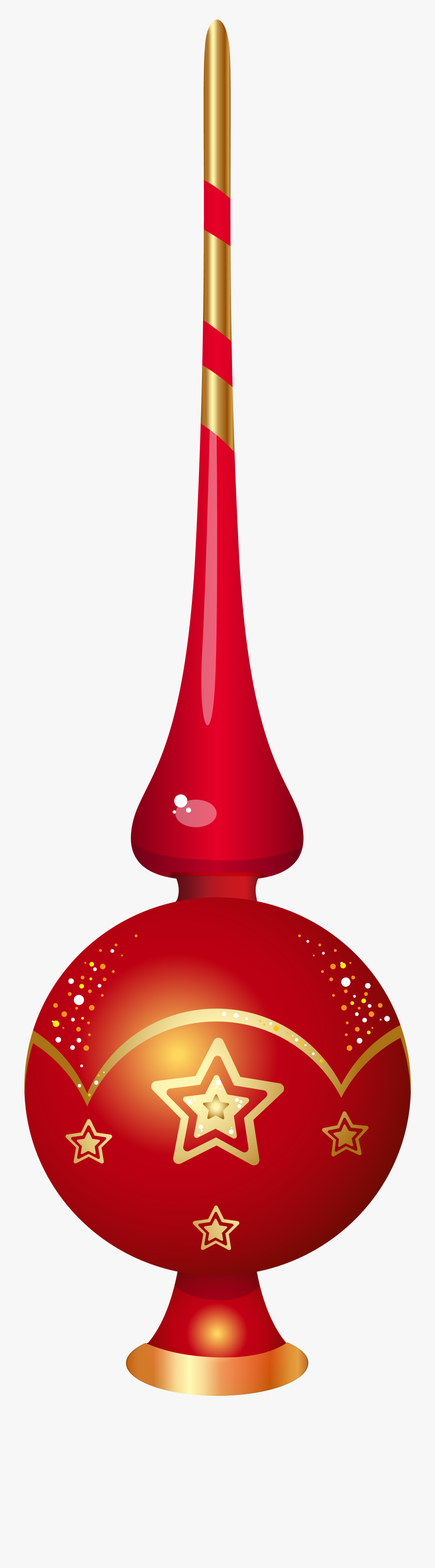 Red Christmas Tree Top Ornament Transparent Png Clip - Top Ornament For Christmas Tree, Transparent Clipart