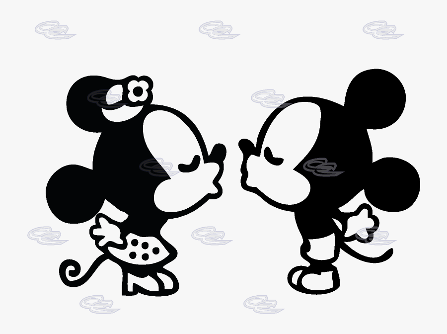 Free Mickey And Minnie Mouse Silhouette Clip Art - Mickey E Minnie Desenho, Transparent Clipart